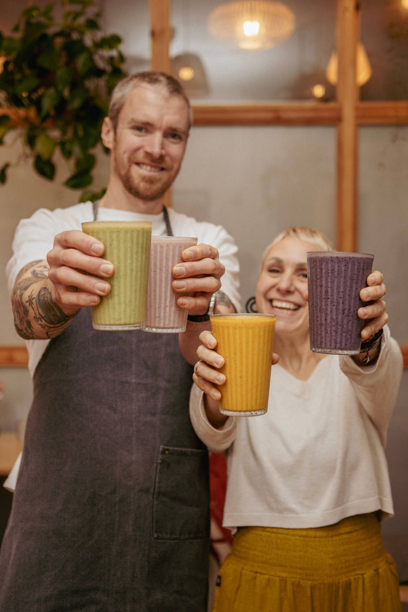 Cafe Root table with food and coffee